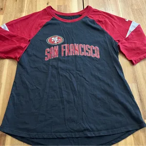 Nike NFL San Francisco 49ers Raglan Tee Red Black Women’s Large thumbnail 1