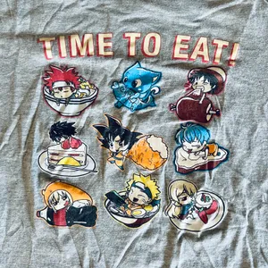 Time To Eat Anime Tee Gray Size L thumbnail 2