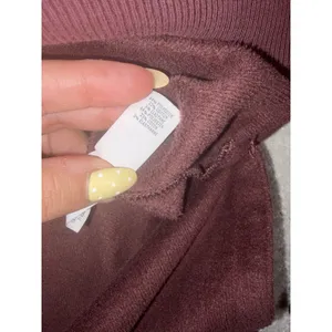 Aerie Women Sweatshirt L Burgundy Oversized Crewneck Fleece Pullover Cozy Loung thumbnail 6