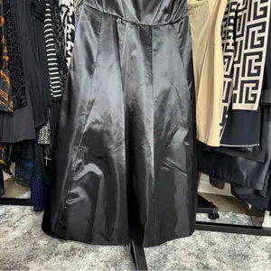 Lulus Something To Celebrate Black Satin A-Line Midi Dress With Pockets thumbnail 7