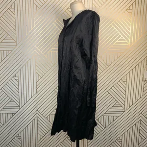 Eileen Fisher Crinkle‎ Black Sheen Overcoat Jacket thumbnail 3