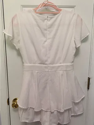 Altar’d State White Wrap Romper Dress Ruffle Tie Waist Cottagecore Bridal Medium thumbnail 4
