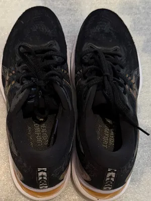 Oasis Women's Black Athletic Sneakers with Gold Accents thumbnail 4