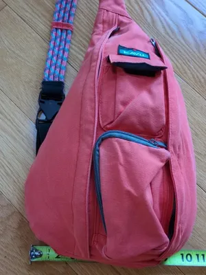 KAVU Rope Sling Backpack Coral Orange Canvas Crossbody Hiking Travel Bag thumbnail 13