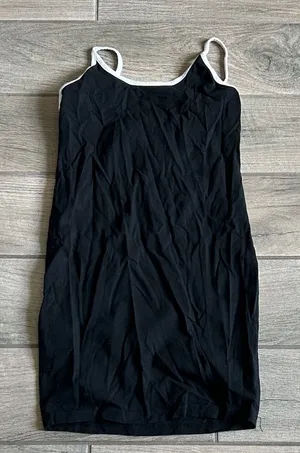 Rosio Black Mini Dress with White Trim Size L thumbnail 1