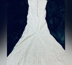 Gorgeous White Strapless Sequin Gown thumbnail 9