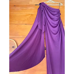 Lulus Maru Plum Purple Long Sleeve One-Shoulder Sash Dress Bridesmaid Medium thumbnail 4