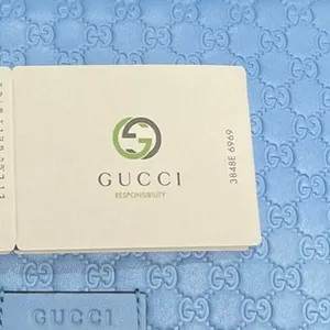 Gucci Blue Micro Guccissima GG Embossed Crossbody Wallet Purse NWT Model #466507 thumbnail 8