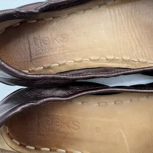 Tieks‎ Sz 8 Ballet Flat Rasberry Truffle Brown Metallic Leather By Gavrieli RARE thumbnail 8