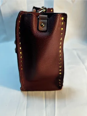Marc New York Wine Red Tote with Gold Accent Studs thumbnail 4