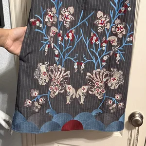 Foxiedox Anthropologie Yumiko‎ Pinstripe Floral Embroidered Dress Boho Retro thumbnail 5