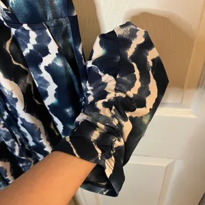 BCBGeneration Blue Tie-Dye Print Jumpsuit Size L thumbnail 4