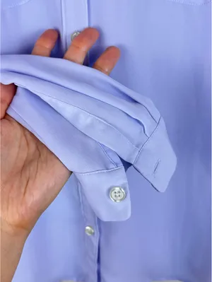 LOFT Lavender White Contrast Collar Utility Blouse Button Down Shirt XS thumbnail 4