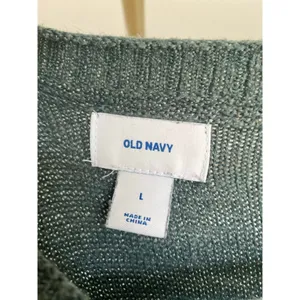 Old Navy Striped Sweater Pullover Green Black Classic Academia Cozy Buttery Soft thumbnail 4