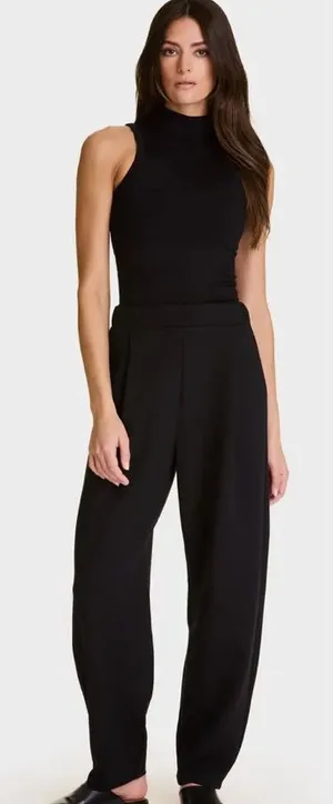 ALALA Black Phoebe Trousers Pleated Athleisure Joggers Small thumbnail 1