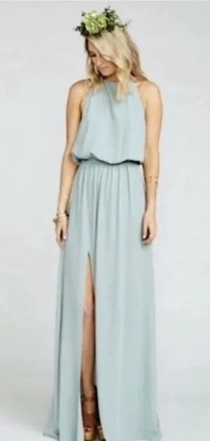 Show Me Your MuMu Dress Small Heather Halter Sage Crisp Wedding Resort Beach thumbnail 1