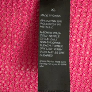 Chico's Black Label V-Neck Metallic Sweater Pink XL Women Shimmer Knit‎ Pullover thumbnail 6