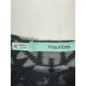 Maurice Black Lace Sheer‎ Women Tunic Top 3/4 Sleeve Layering Boho Chic M thumbnail 6