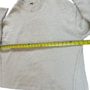 Free People Harrison Bunny Crew Neck Sweater Oversized Cream Womens Medium thumbnail 10