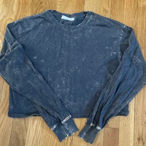Double Zero Cropped L/S Black Tie-Dyed Tee, Size S thumbnail 1