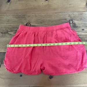 Linen Blend Pull On Shorts Coral Hibiscus by Wild Fable Size Small thumbnail 5