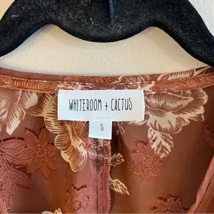 ✨ Whiteroom + Cactus Brown Floral Sheer Long Sleeve‎ Top Small thumbnail 3