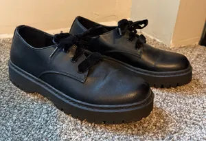Portland Hattie Black Oxford Loafer Velvet Tie Women’s‎ 9.5 Schoolgirl Trendy thumbnail 1