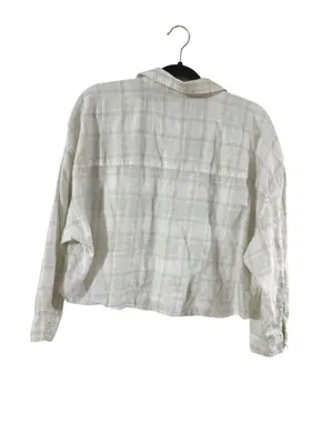 Women's Abercrombie & Fitch Plaid Button Down Shirt S White Green thumbnail 3