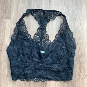 Urban Outfitters Black Lace Racerback Bralette thumbnail 1