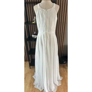 JJ house wedding dress A-line Scoop Floor-Length Chiffon Wedding Dress #250142 thumbnail 4