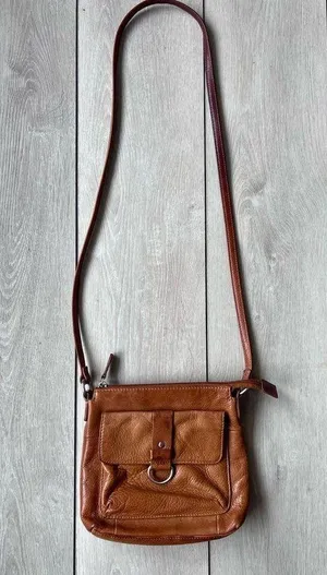 Fossil Vintage Classic Brown Leather Bag Shoulder Crossbody Purse thumbnail 2