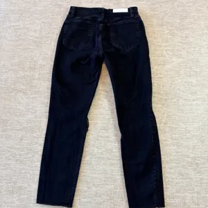 RE/DONE High Rise Ankle Crop Distressed Jeans‎ Black Wash Denim Size 29 thumbnail 3