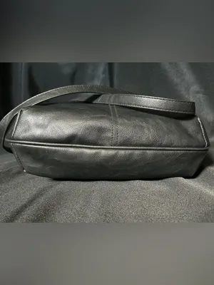 Rosetti Black Leather Shoulder Bag with Gold Hardware thumbnail 6
