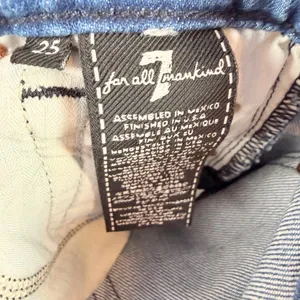 7 For All Mankind Flare Jeans in Blue with Stripes‎ Size 25 thumbnail 6