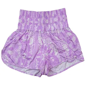 Free People Movement The Way Home Women‎ S Purple Paisley High Rise Shorts thumbnail 1