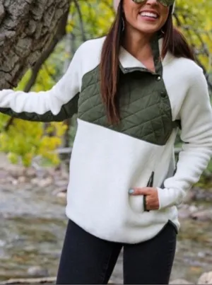 Abercrombie & Fitch Asymmetrical Half Snap Fleece Pullover Women S Gorpcore thumbnail 1