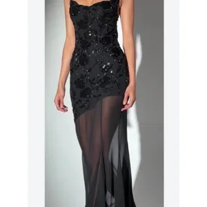 Oh Polly Amarelle Embellished Sweetheart-Neck Backless Gown in Black size 0 New thumbnail 2