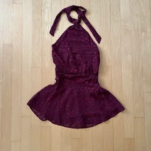Princess Polly Eurythmic Scarf Halter Mini Dress Jacquard burgundy halter mini dress thumbnail 2