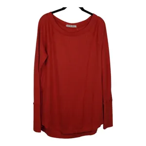 We The Free People Red Thermal Top Women Medium Thumbhole Slit Gorpcore thumbnail 3