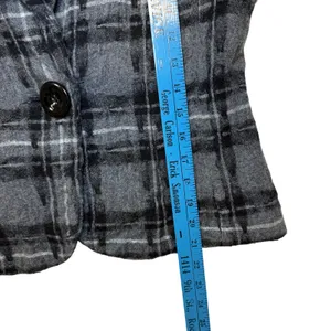 Tribal Womens Grey Black Plaid‎ Single Button Blazer Jacket Size 6 Professional thumbnail 6