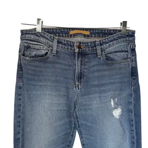 Joes Jeans The Lara Mid Rise Cigarette Ankle‎ Jeans Distressed Raw Hem Blue 28 thumbnail 2