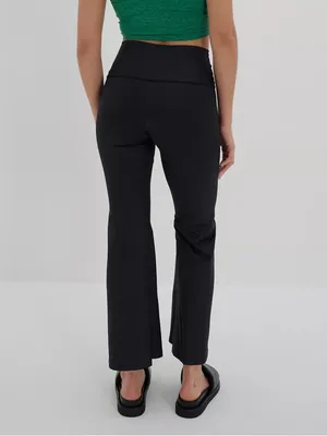 Offline by Aerie • The Hugger Coated Crop Slit Flare Legging 7/8 ankle black thumbnail 12