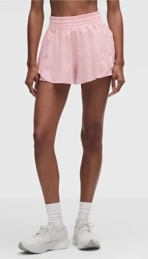 Lululemon Shake It Out High Rise Running Shorts in Pink Pearl thumbnail 1