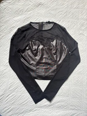 Iris Mesh Lace Black Long Sleeve thumbnail 2