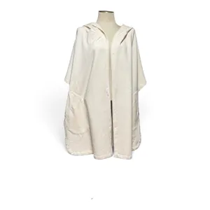 DKNY Plush Fleece Hooded Lounge Robe Oatmeal Cream Beige Tan L / XL thumbnail 7