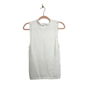 Aritzia Wilfred Women's Sleeveless Cannes Top Pointelle Knit White Size Large thumbnail 5