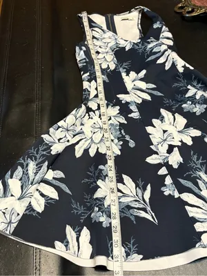 Abercrombie & Fitch Navy and White Floral Mini Dress size XS thumbnail 13