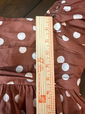 NWT Abercrombie & Fitch Small Brown and White Polka Dot Puff Sleeve Mini Dress thumbnail 7