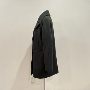Vince Camuto Dark Olive Green Double Breasted Wool Blend Peacoat Coat Sz Medium thumbnail 5