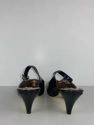Steve Madden Black Patent Slingback Heels Size 8 thumbnail 3